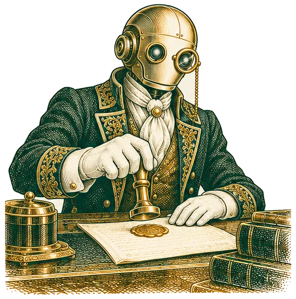 the custodian presses the seal